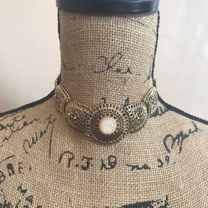 New York & Company Gold Choker with Jewel